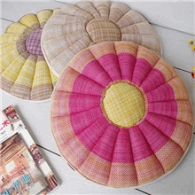 大量出口日本韩国棉麻OL时尚圆形坐垫，阳台垫，地垫，直径35CM