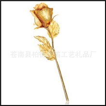 【厂家直供】24K纯金金箔玫瑰含苞待放七夕情人节送礼佳品