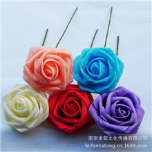 L0卡通花束材料仿真花PE花橡皮花仿真玫瑰花装饰花泡沫皮花手捧花