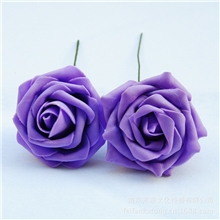 pe花朵仿真玫瑰花假花橡皮花婚礼引路拱门插花卡通花束材料紫色