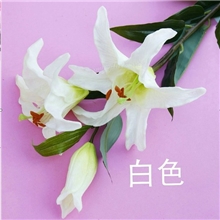 批发供应pu人造百合仿真花；pu高档仿真花厂家；pu3头百合花