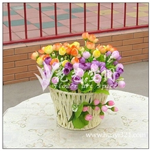 广州人造批发5叉小花苞小玫瑰仿真把束花