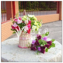 干花批发5叉韩国玫花仿真人造小玫瑰