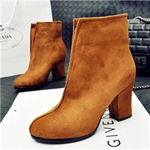 供应批发秋冬新款韩版大牌短靴防水台复古绒面套脚潮骑士靴女靴