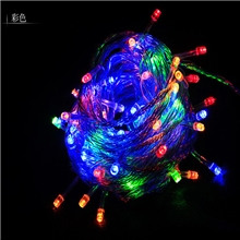 节庆装饰10米100头彩色LED灯带尾插星星灯圣诞树装饰灯
