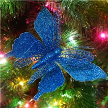 圣诞装饰品圣诞蝴蝶圣诞装饰蝴蝶结圣诞树装饰挂件