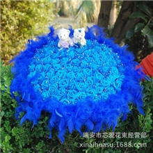 婚礼用品节庆用品99朵高仿真花情人节圣诞节礼物卡通花束