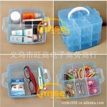 小号三层可拆格塑料收纳盒透明收纳盒塑料首饰盒工具盒300g