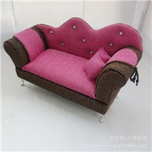 超豪华欧式绒布首饰盒创意家具系列化妆盒波浪沙发A57-392