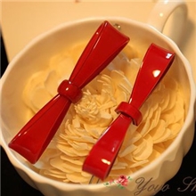 韩国进口高级亚克力蝴蝶结发夹发饰日系一字夹边夹头饰