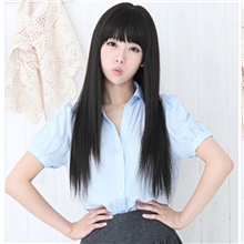 假发代理非主流可爱女生齐刘海直发假发批发时尚假发长直发