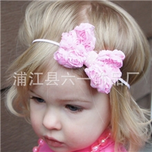 批发8CM外贸儿童雪纺蝴蝶结DIY手工发饰配件可配头带发夹12色