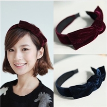 新款蝴蝶结绒布发箍新款韩版发饰头饰布艺纯色蝴蝶结头箍宽发卡