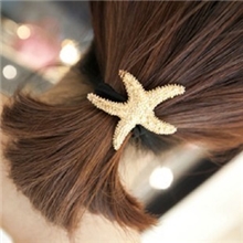 韩版金色海星发圈金属质感发绳头绳发饰头饰饰品欧美时尚2元店