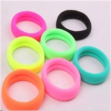 D63宽头绳无缝荧光色皮筋韩国进口发绳发圈韩版发饰头饰橡皮筋