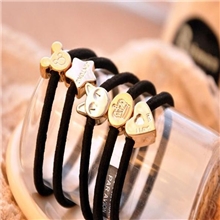 D39韩国发圈苹果爱心皇冠星星图案小金属方块发圈