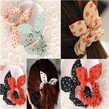 D31韩国头饰发饰可爱圆点发绳兔子兔耳朵发圈