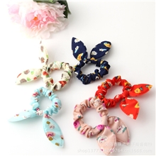 韩国韩版发饰头饰甜美小清新碎花兔耳朵发圈发绳头绳发带头花