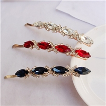 韩国正品发夹长款水钻水晶一字夹边夹刘海夹顶夹精致款爆闪