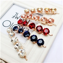 韩版发饰精致款圆形宝石一字夹鸭嘴夹BB夹可爱MM首选