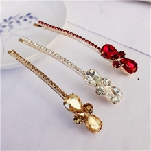 精致韩国时尚韩版水滴镶钻简约发夹一字夹边夹刘海夹