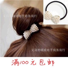 特价包邮韩版饰品100元饰品混批发饰批发珍珠蝴蝶结发圈/发绳