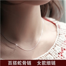 韩版饰品批发925纯银蛇骨链条锁骨单链配链子女款细项链银饰