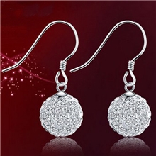 925纯银耳环韩国水晶耳坠韩版银饰品新款复古时尚水钻耳饰批发
