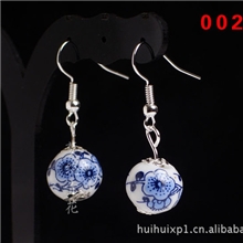 [SS991]热卖多款印花瓷珠耳环陶瓷首饰批发饰品厂家直销