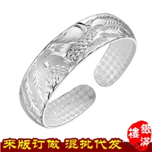 饰品批发手饰白铜饰品首饰龙凤凰手镯银手镯925银镀白金TB01