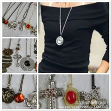 厂家直销朋克风长款毛衣链合金项链欧美项链饰品批发地摊热卖