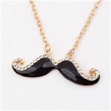 XL436-441韩版精致热卖彩色小胡子镶钻项链毛衣链批发