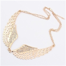 XL1245韩国甜美时尚闪钻天使翅膀假领项链厂家直销一件代发