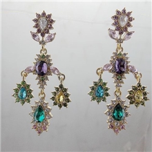 欧美/韩版/自然简约/明星饰品,时尚优雅甜美可爱，/彩钻耳环