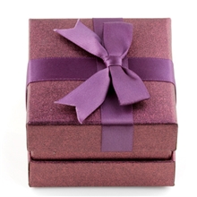 银饰水晶外包装批发深蓝色绸带蝴蝶结高档礼品包装盒