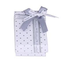 时尚银饰水晶玛瑙项链戒指饰品韩版简洁白底圆点蝴蝶结包装盒