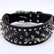 宠物工厂真皮拉风子弹头圆头钉宠物项圈狗带10色混批