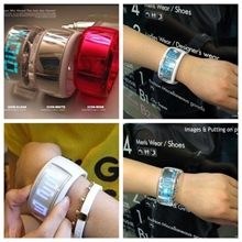 七夕节限量手表中性时尚黑色个性日历led夜光手镯腕表现货供应