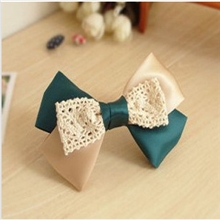 蝴蝶结蕾丝锻带高贵深邃色彩搭配发夹发饰K116