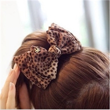 韩国正品边夹头饰韩国饰品韩国豹纹蝴蝶结发夹0107