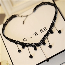 14511韩国饰品批发欧美蕾丝水滴复古锁骨项链女配饰短项链