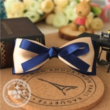 蓝色日系小清新森林系手工爆款蝴蝶结发饰顶夹发夹A039