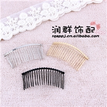镍色黑色20齿发梳插梳DIY饰品配件批发韩版发饰