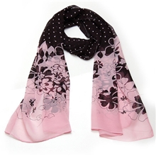 粉色雪莲点点长围巾时尚百搭丝巾厂家供应直销促销367351