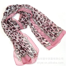 女士韩版围巾仿真丝豹纹长丝巾心锁情缘恋恋豹纹364472