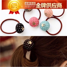 卡洛尔韩版新款头绳可爱糖果色蘑菇头圆点兔子扎头发圈头饰女混批