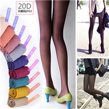 镇天透明性感超薄丝袜糖果彩色天鹅绒丝袜子女连裤袜20D2012