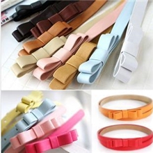 韩国糖果色女士细腰带甜美公主双层蝴蝶节腰带YX131WP皮带批发