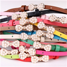 弈秀YX095WP甜美珍珠蝴蝶结细腰带女式韩版时尚公主百搭腰带批发