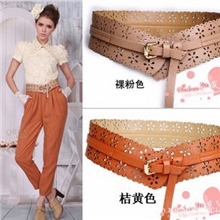 YX079WS女式腰带腰封冲花镂空宽腰带唯美百搭装饰宽皮带腰带批发